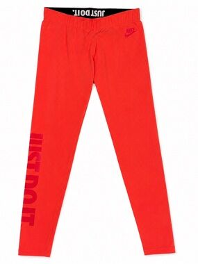 Nike Just Do It Red Leggings Women's Small Graphic Logo Athletic Pants